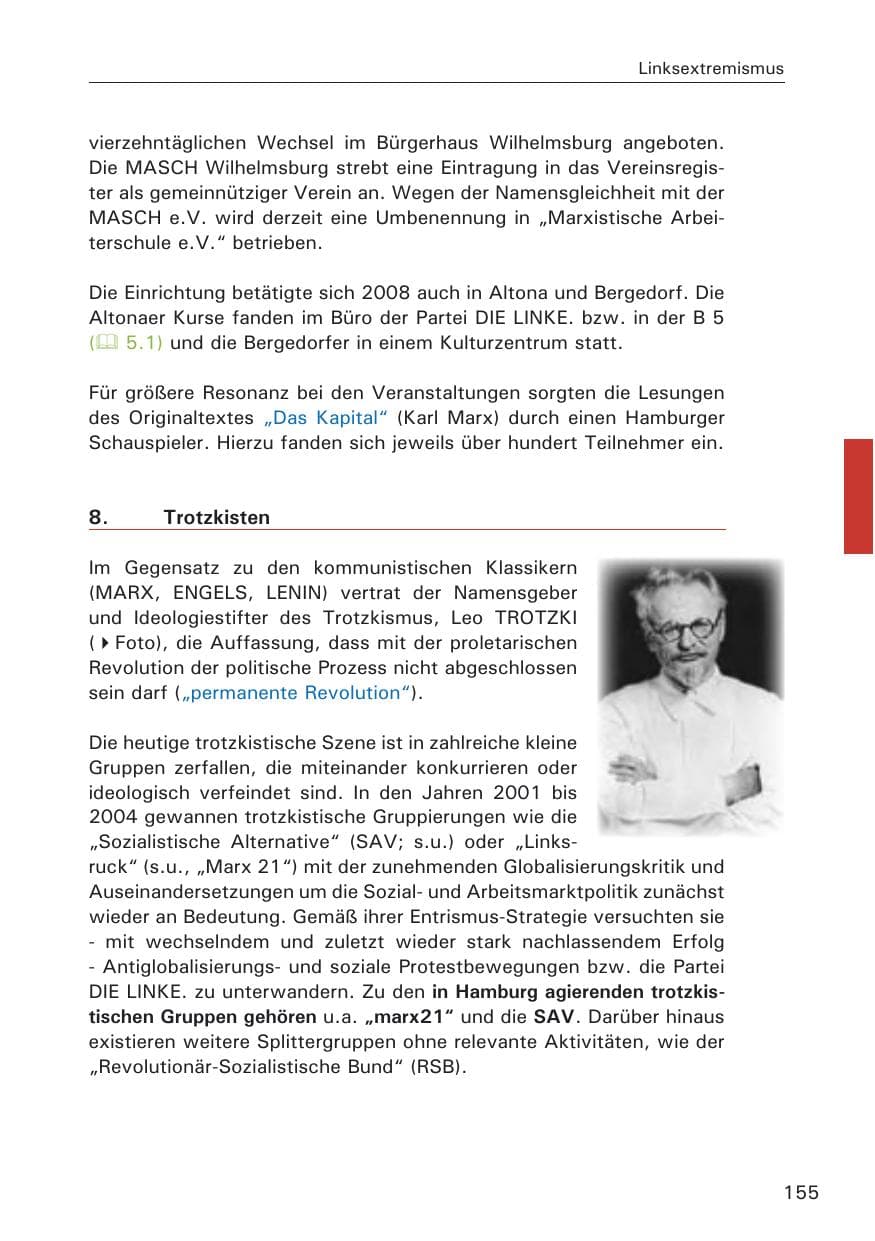 Seite 157 des Verfassungsschutzbericht 2008 Hamburg