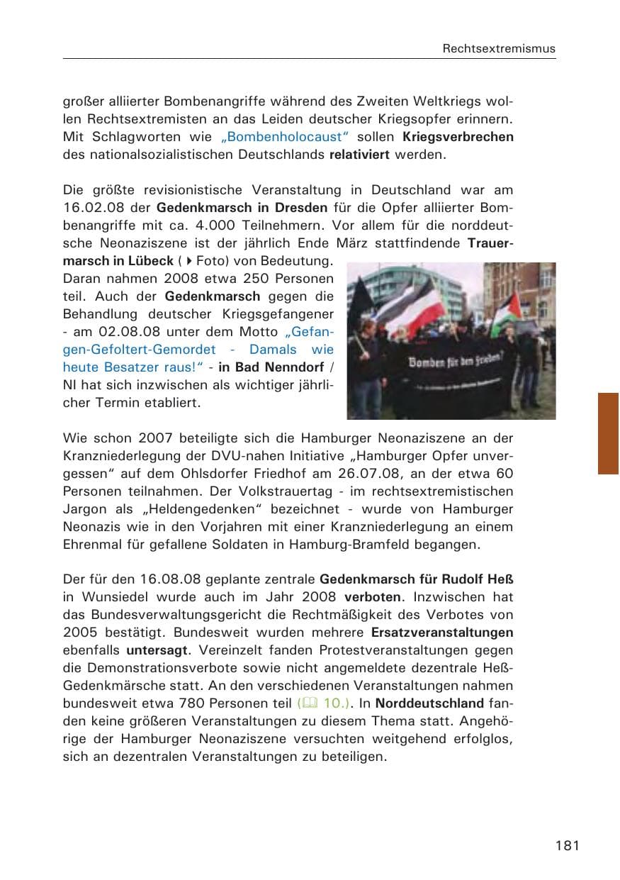 Seite 183 des Verfassungsschutzbericht 2008 Hamburg