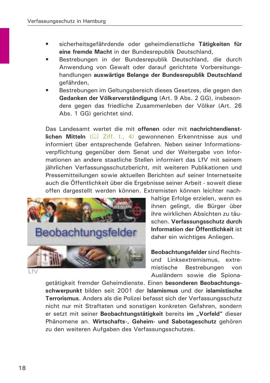 Seite 20 des Verfassungsschutzbericht 2008 Hamburg