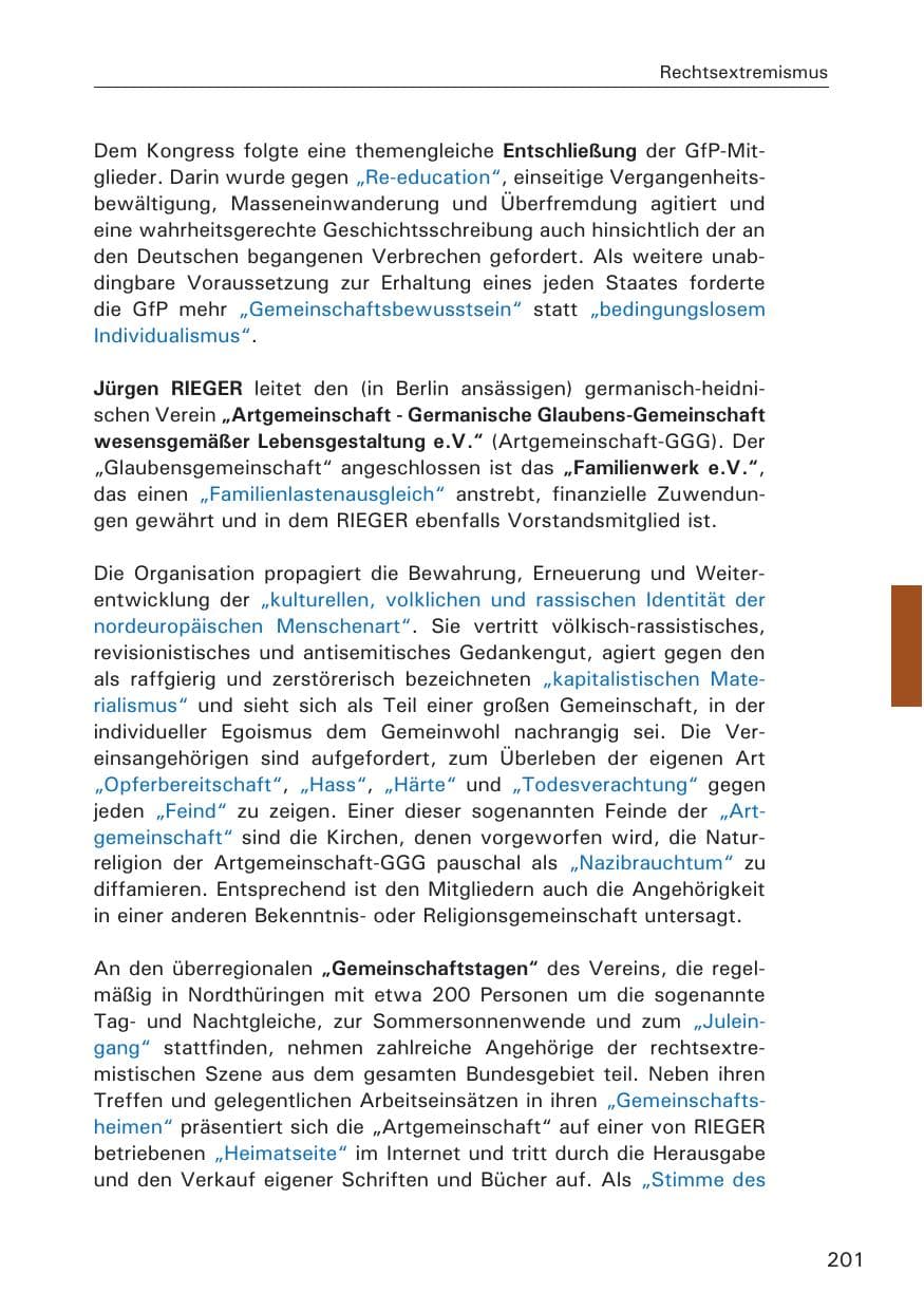 Seite 203 des Verfassungsschutzbericht 2008 Hamburg
