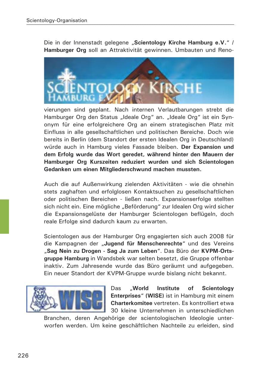 Seite 228 des Verfassungsschutzbericht 2008 Hamburg