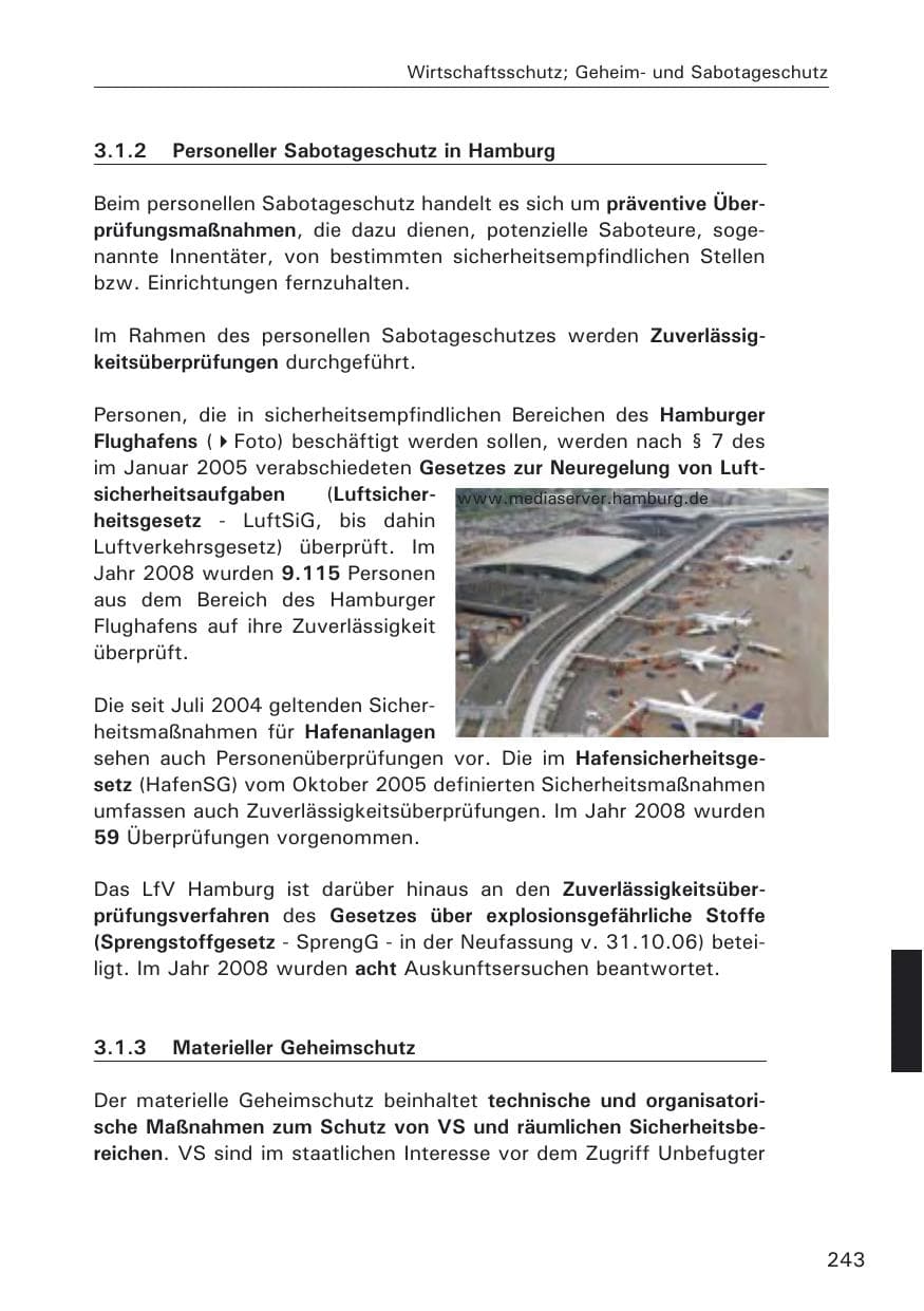 Seite 245 des Verfassungsschutzbericht 2008 Hamburg