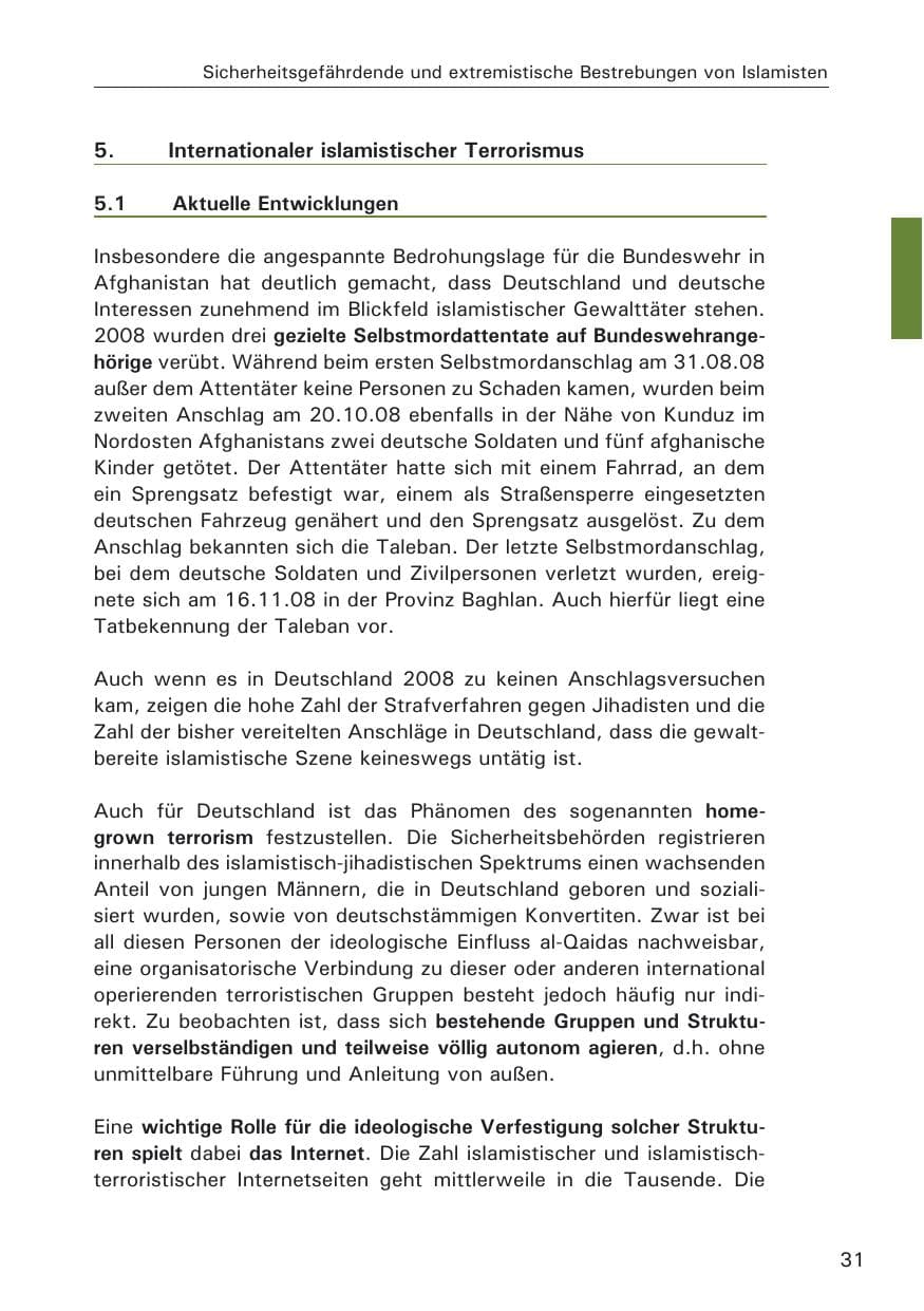 Seite 33 des Verfassungsschutzbericht 2008 Hamburg