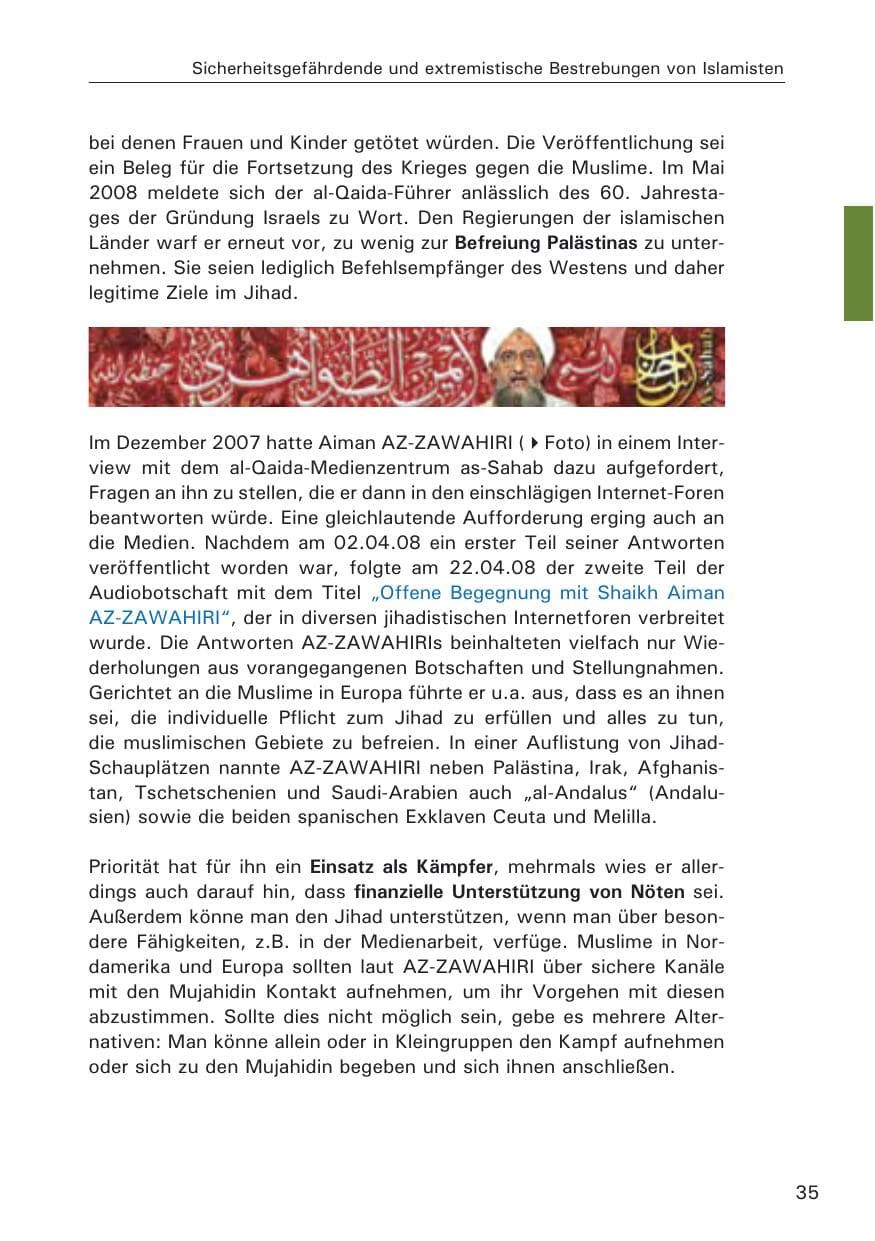 Seite 37 des Verfassungsschutzbericht 2008 Hamburg