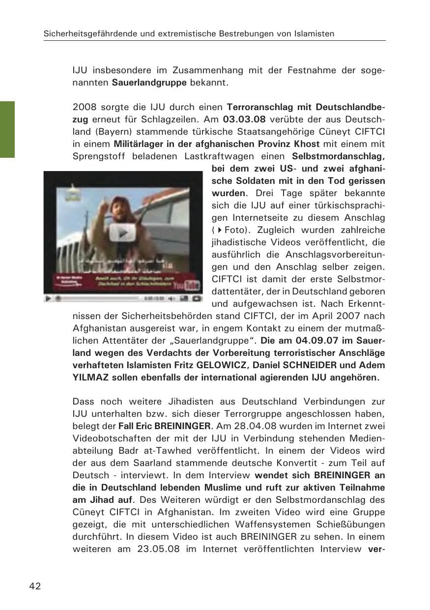 Seite 44 des Verfassungsschutzbericht 2008 Hamburg