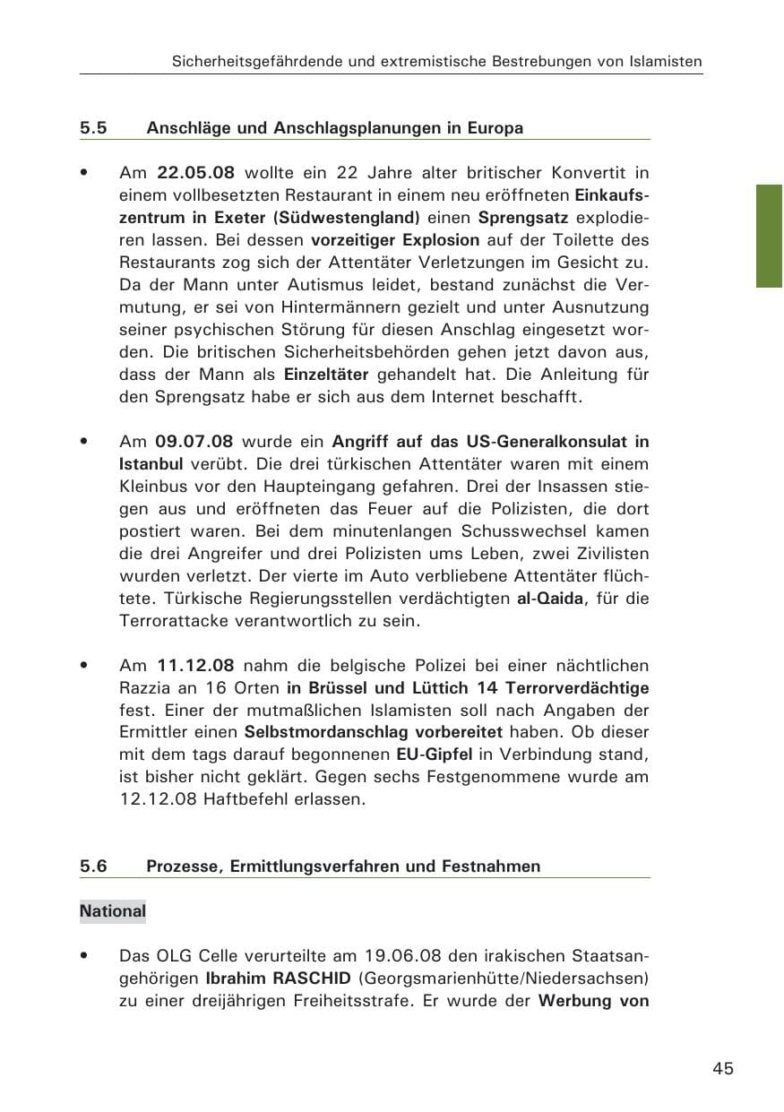Seite 47 des Verfassungsschutzbericht 2008 Hamburg