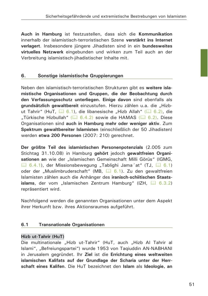 Seite 53 des Verfassungsschutzbericht 2008 Hamburg