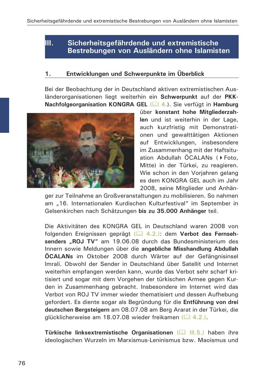 Seite 78 des Verfassungsschutzbericht 2008 Hamburg