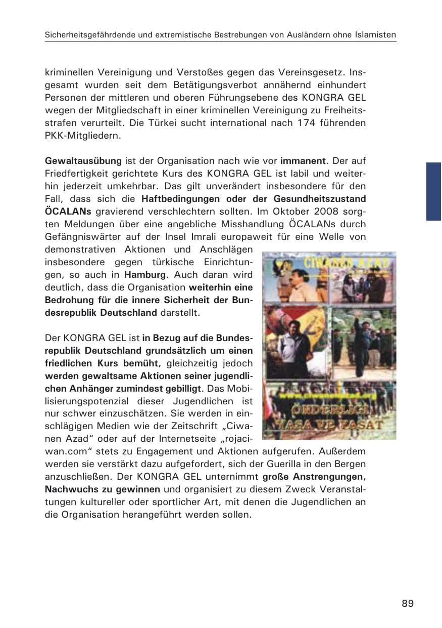 Seite 91 des Verfassungsschutzbericht 2008 Hamburg