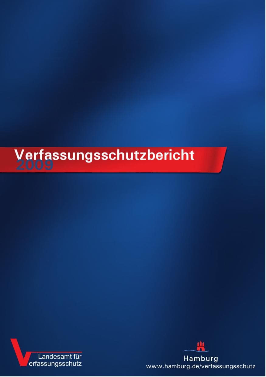 Seite 1 des Verfassungsschutzbericht 2009 Hamburg