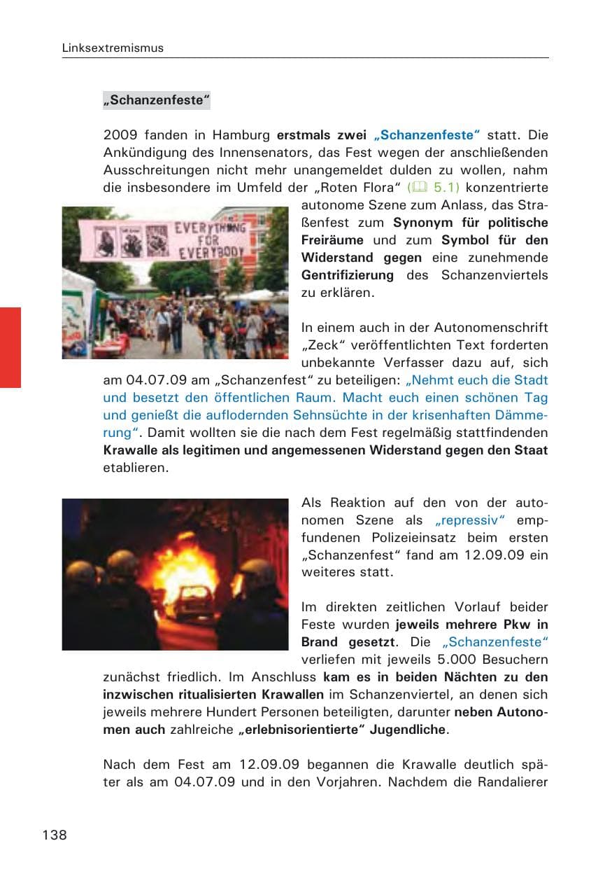 Seite 140 des Verfassungsschutzbericht 2009 Hamburg