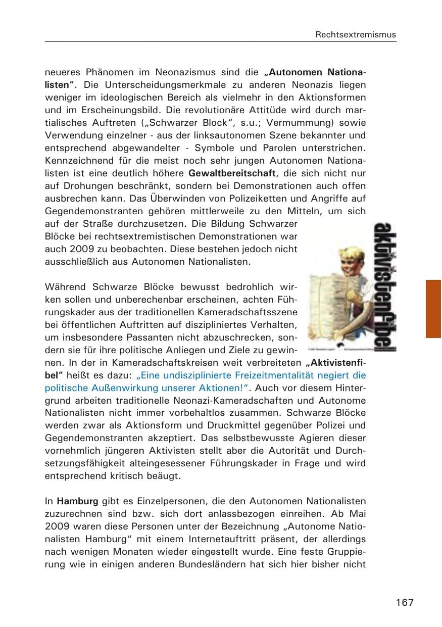 Seite 169 des Verfassungsschutzbericht 2009 Hamburg
