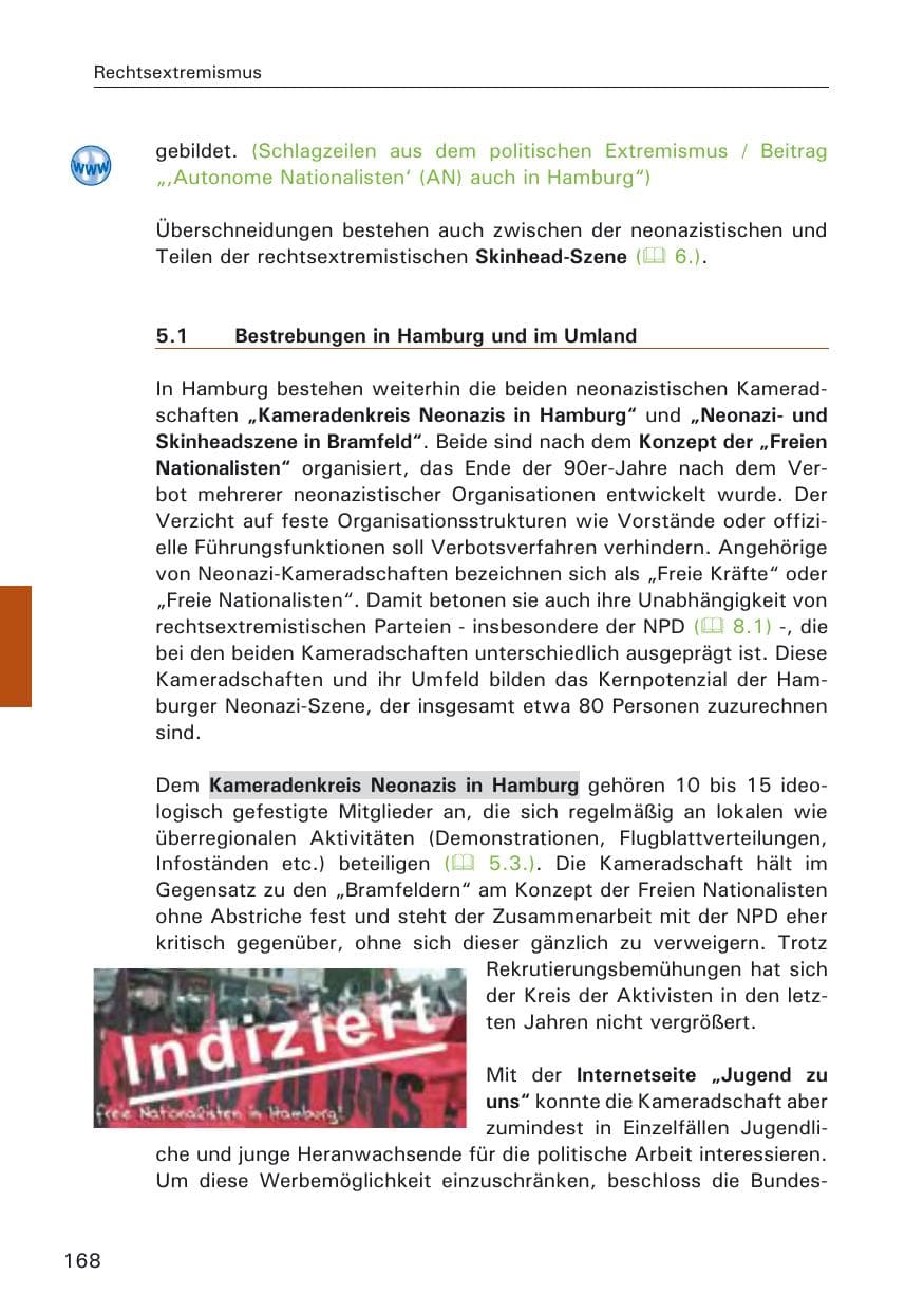 Seite 170 des Verfassungsschutzbericht 2009 Hamburg