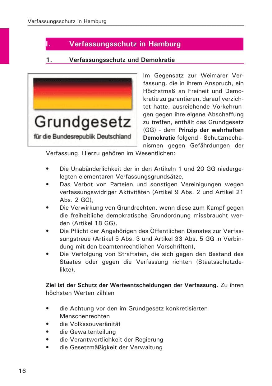 Seite 18 des Verfassungsschutzbericht 2009 Hamburg