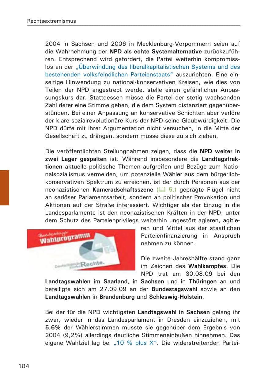 Seite 186 des Verfassungsschutzbericht 2009 Hamburg