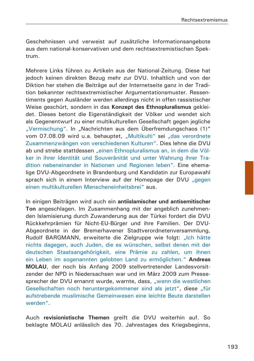 Seite 195 des Verfassungsschutzbericht 2009 Hamburg