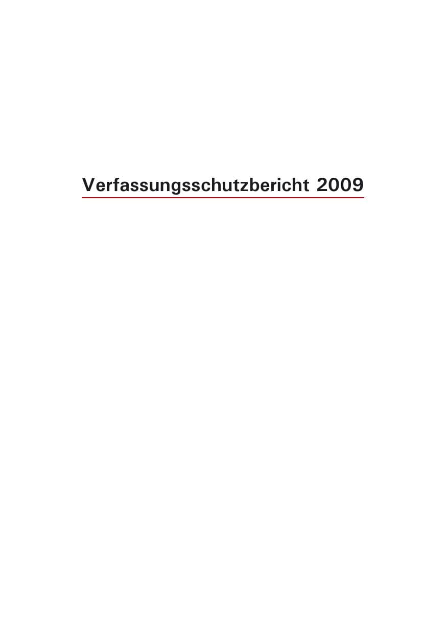 Seite 3 des Verfassungsschutzbericht 2009 Hamburg