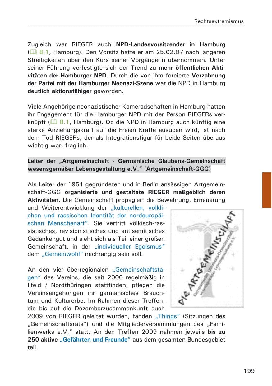 Seite 201 des Verfassungsschutzbericht 2009 Hamburg