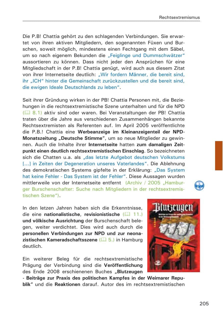 Seite 207 des Verfassungsschutzbericht 2009 Hamburg