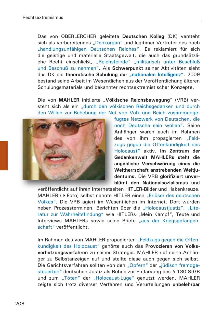 Seite 210 des Verfassungsschutzbericht 2009 Hamburg