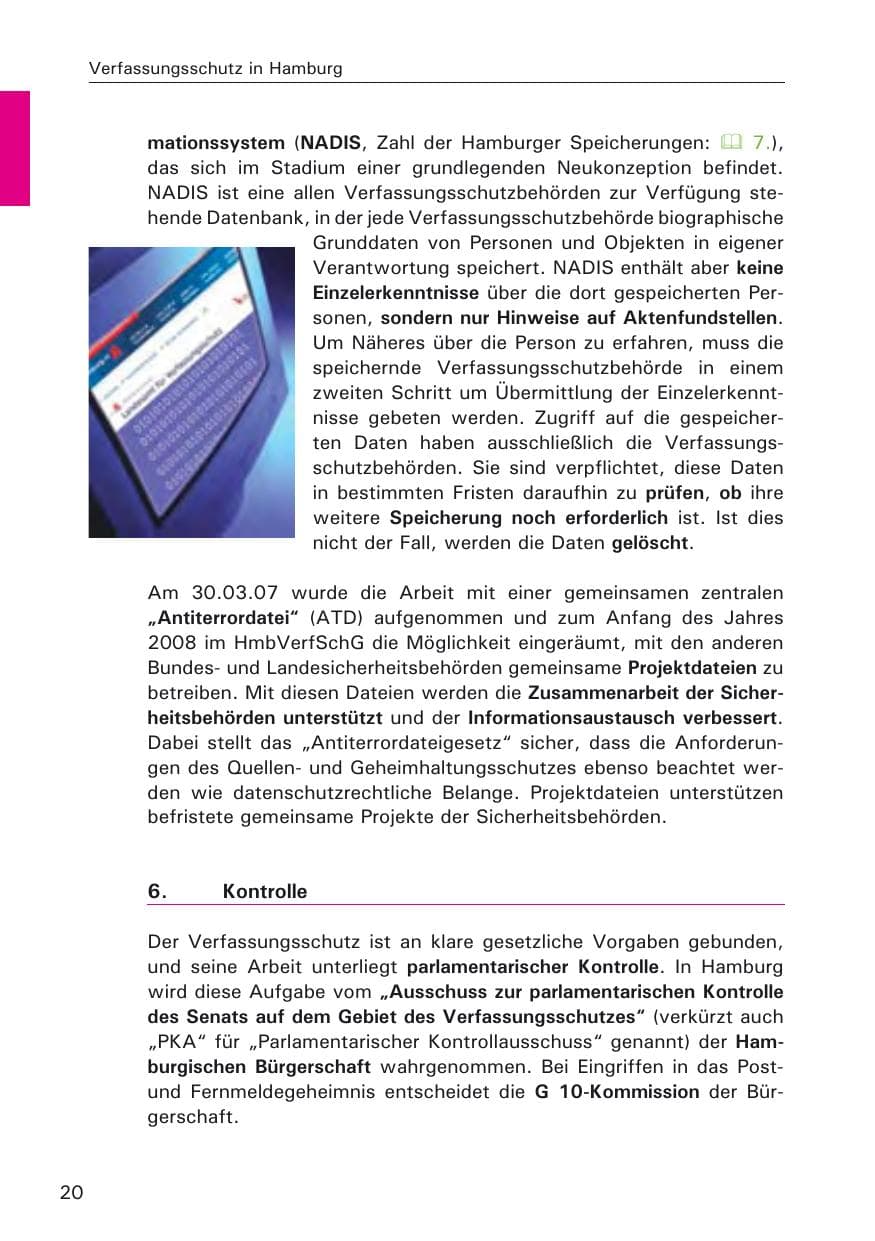 Seite 22 des Verfassungsschutzbericht 2009 Hamburg