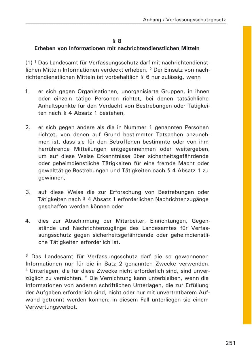Seite 253 des Verfassungsschutzbericht 2009 Hamburg