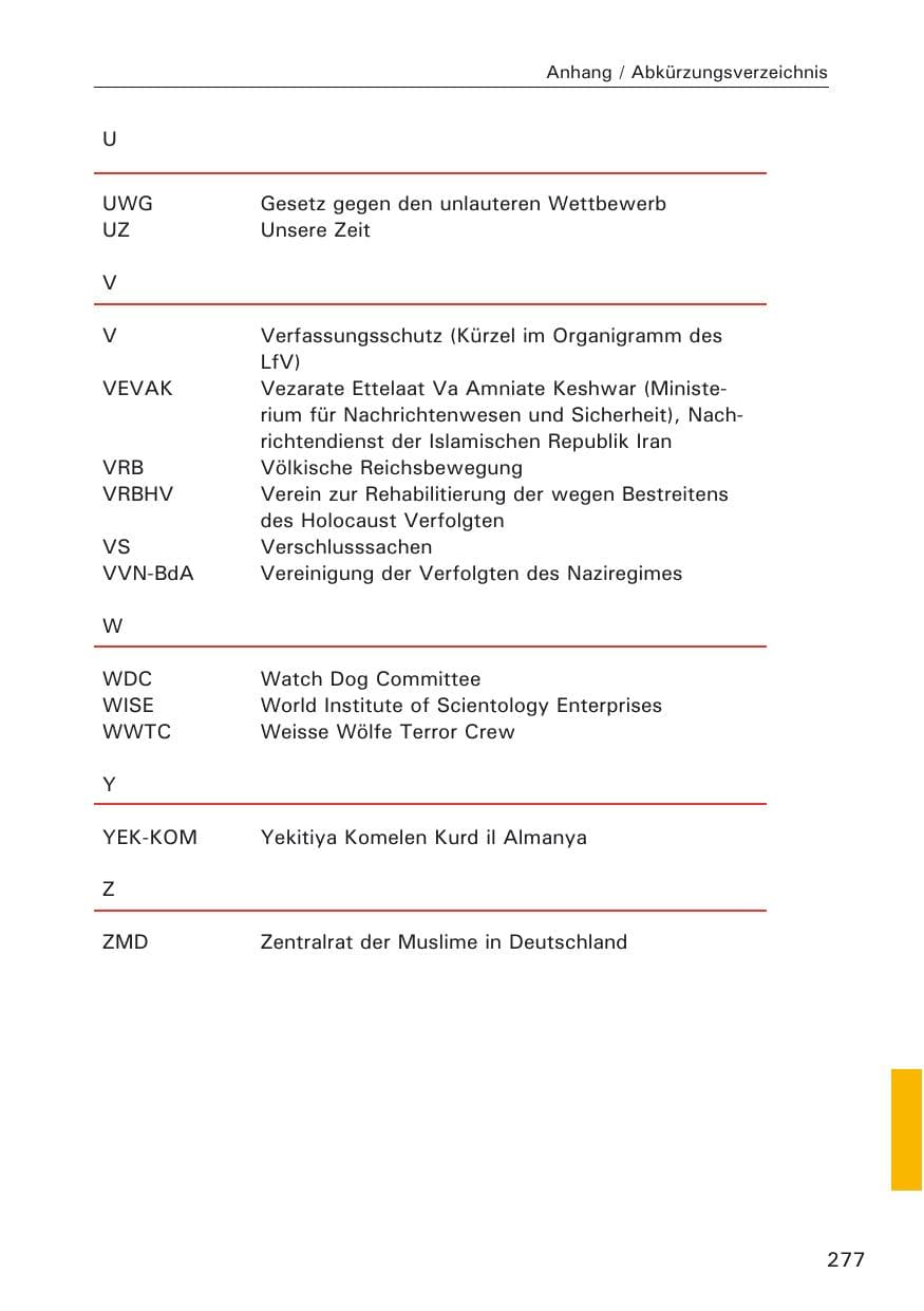 Seite 279 des Verfassungsschutzbericht 2009 Hamburg