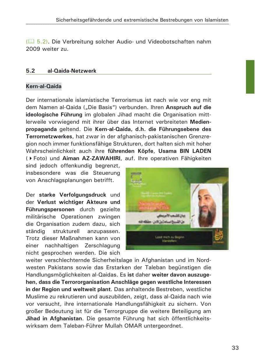 Seite 35 des Verfassungsschutzbericht 2009 Hamburg