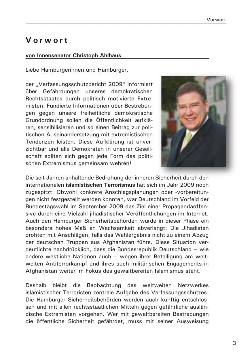 Seite 5 des Verfassungsschutzbericht 2009 Hamburg