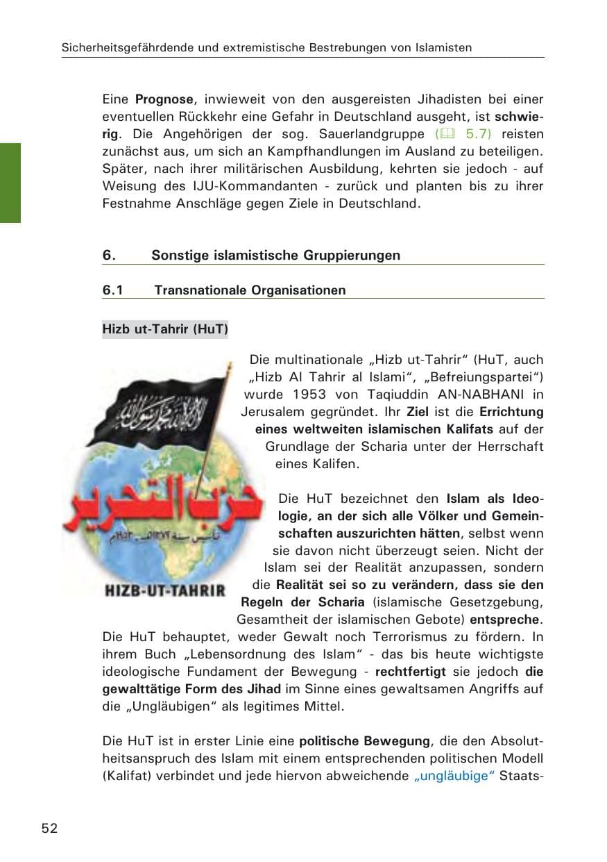 Seite 54 des Verfassungsschutzbericht 2009 Hamburg