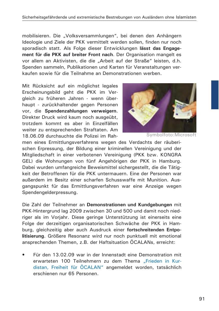Seite 93 des Verfassungsschutzbericht 2009 Hamburg