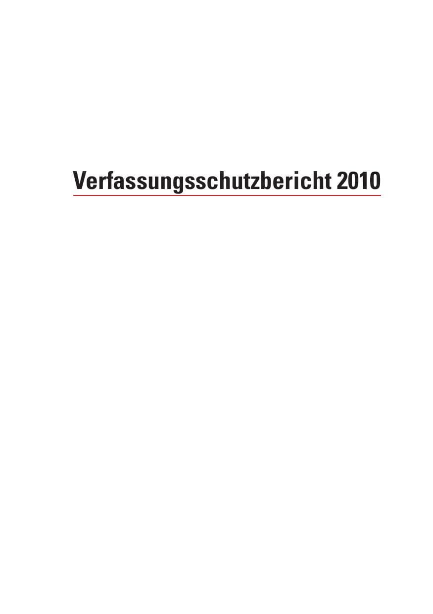 Seite 2 des Verfassungsschutzbericht 2010 Hamburg