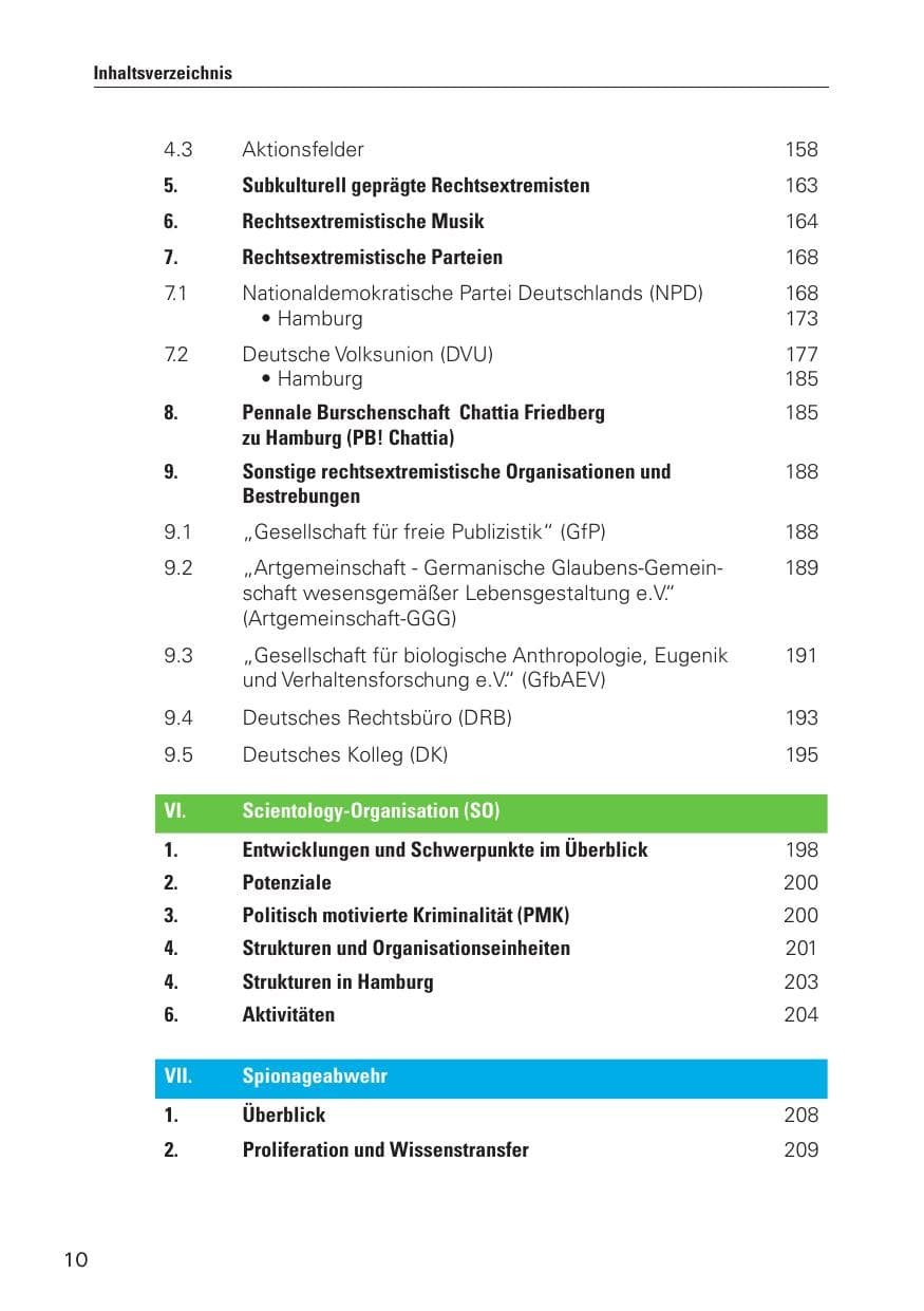 Seite 11 des Verfassungsschutzbericht 2010 Hamburg