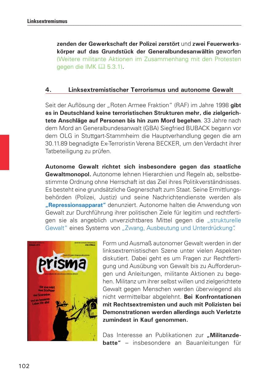 Seite 103 des Verfassungsschutzbericht 2010 Hamburg