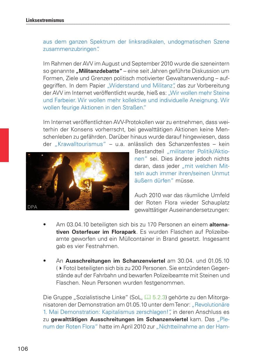 Seite 107 des Verfassungsschutzbericht 2010 Hamburg