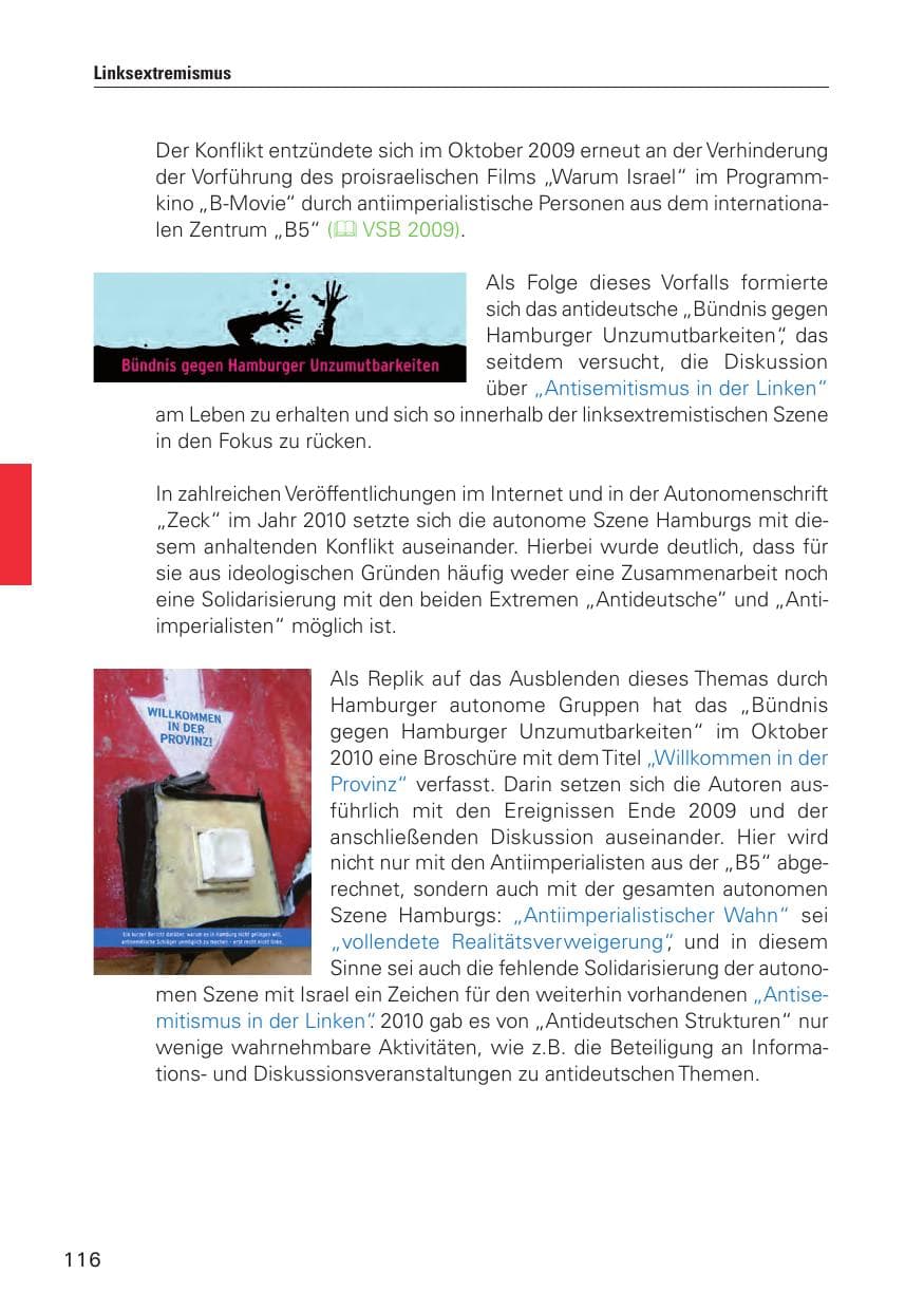 Seite 117 des Verfassungsschutzbericht 2010 Hamburg