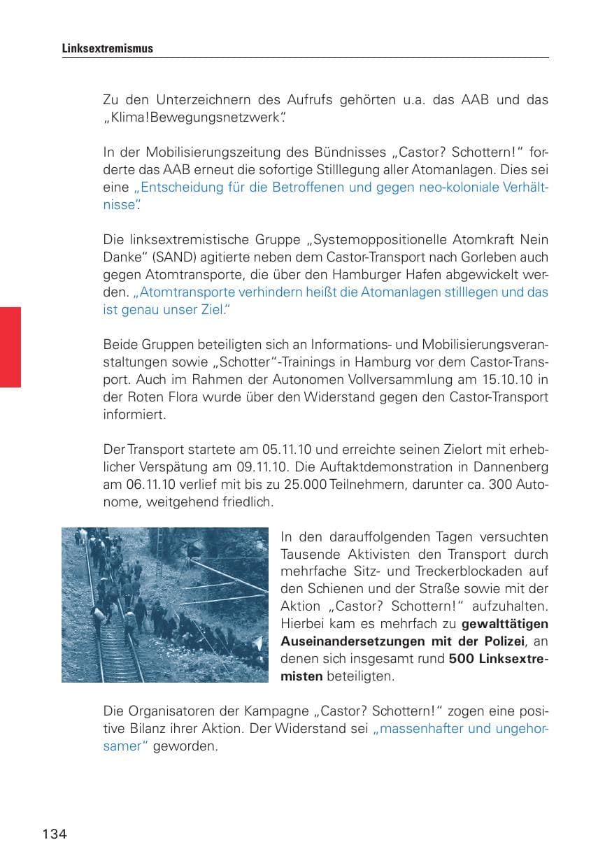 Seite 135 des Verfassungsschutzbericht 2010 Hamburg
