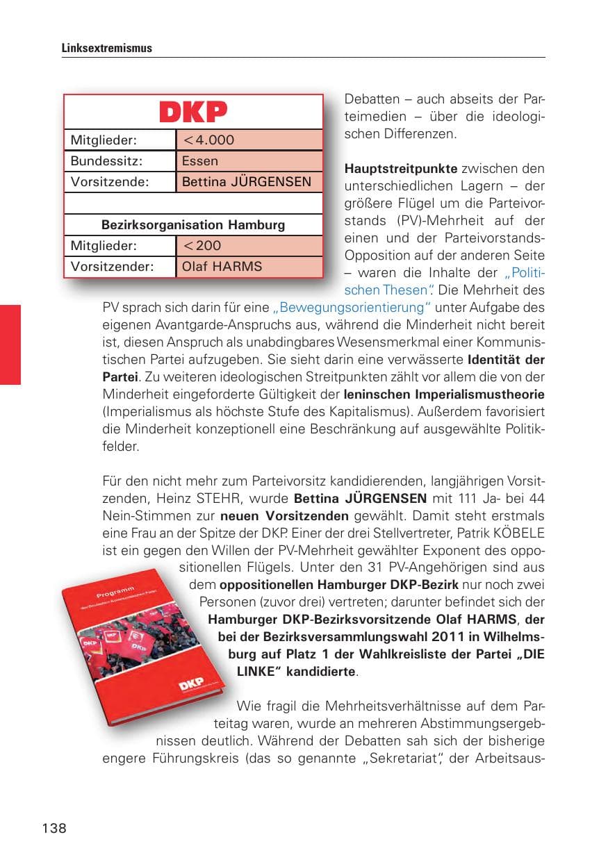 Seite 139 des Verfassungsschutzbericht 2010 Hamburg