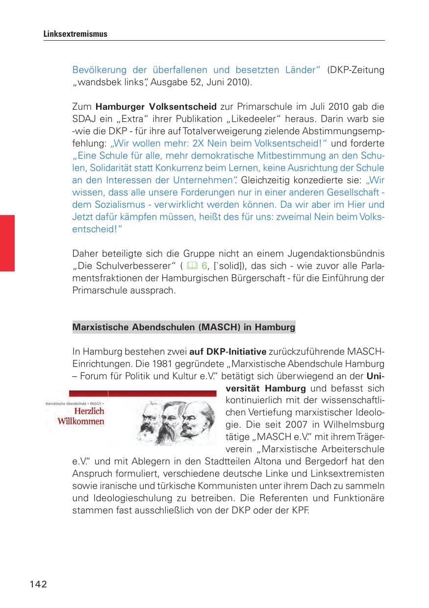 Seite 143 des Verfassungsschutzbericht 2010 Hamburg