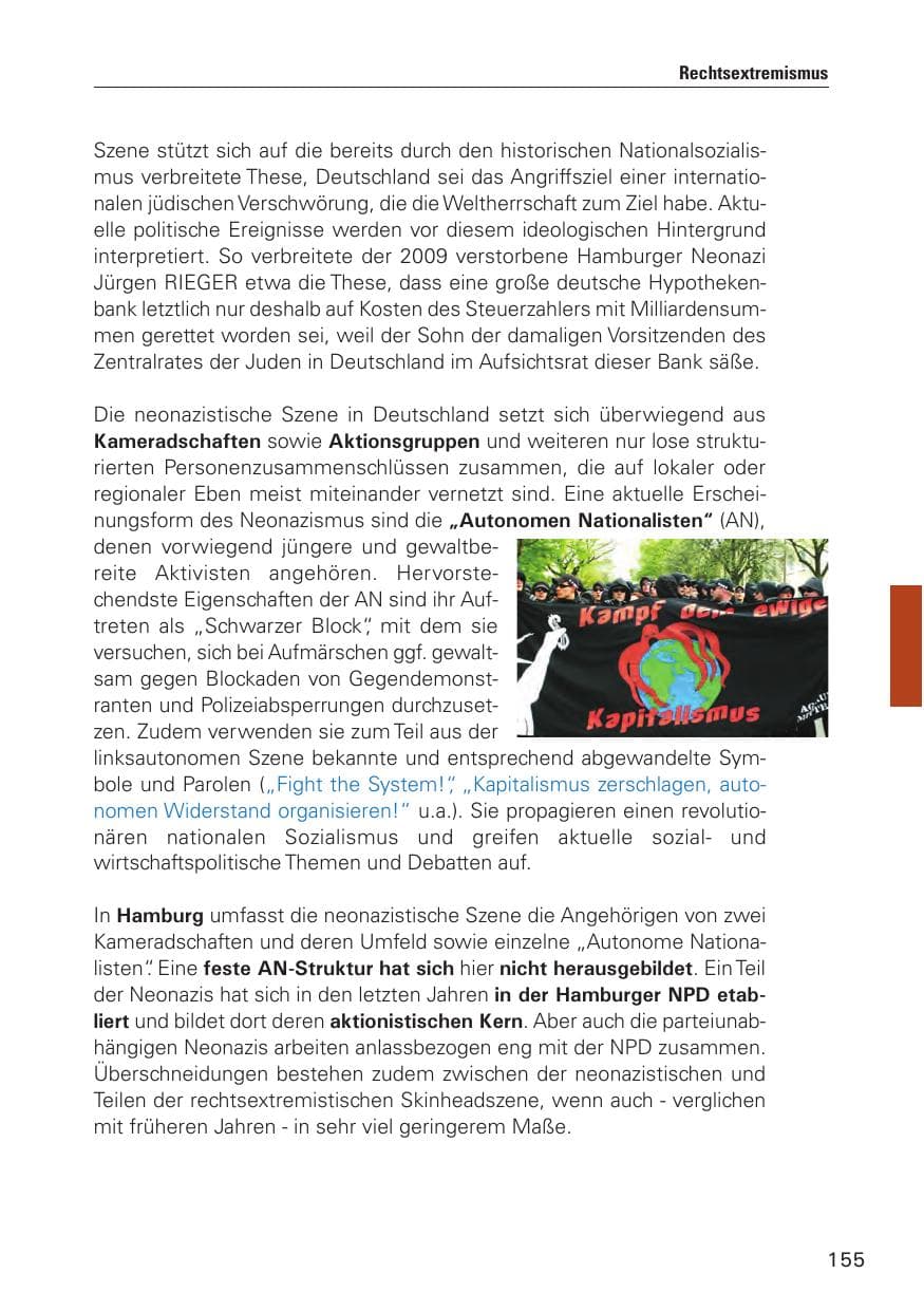 Seite 156 des Verfassungsschutzbericht 2010 Hamburg