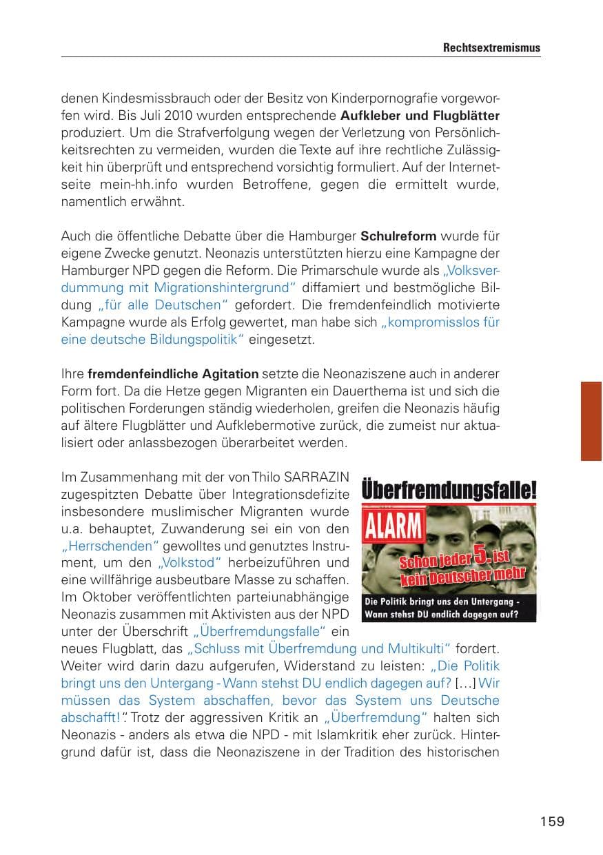 Seite 160 des Verfassungsschutzbericht 2010 Hamburg