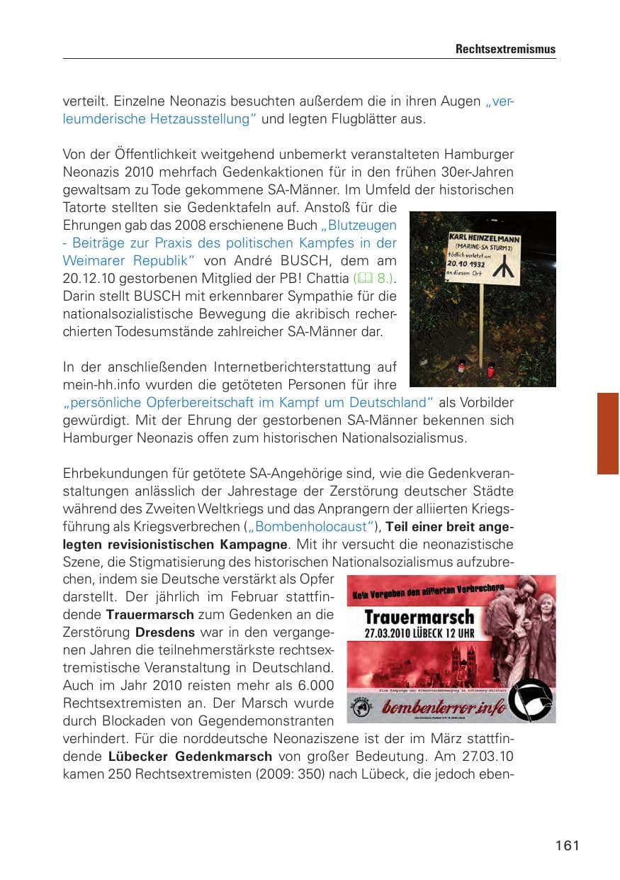 Seite 162 des Verfassungsschutzbericht 2010 Hamburg