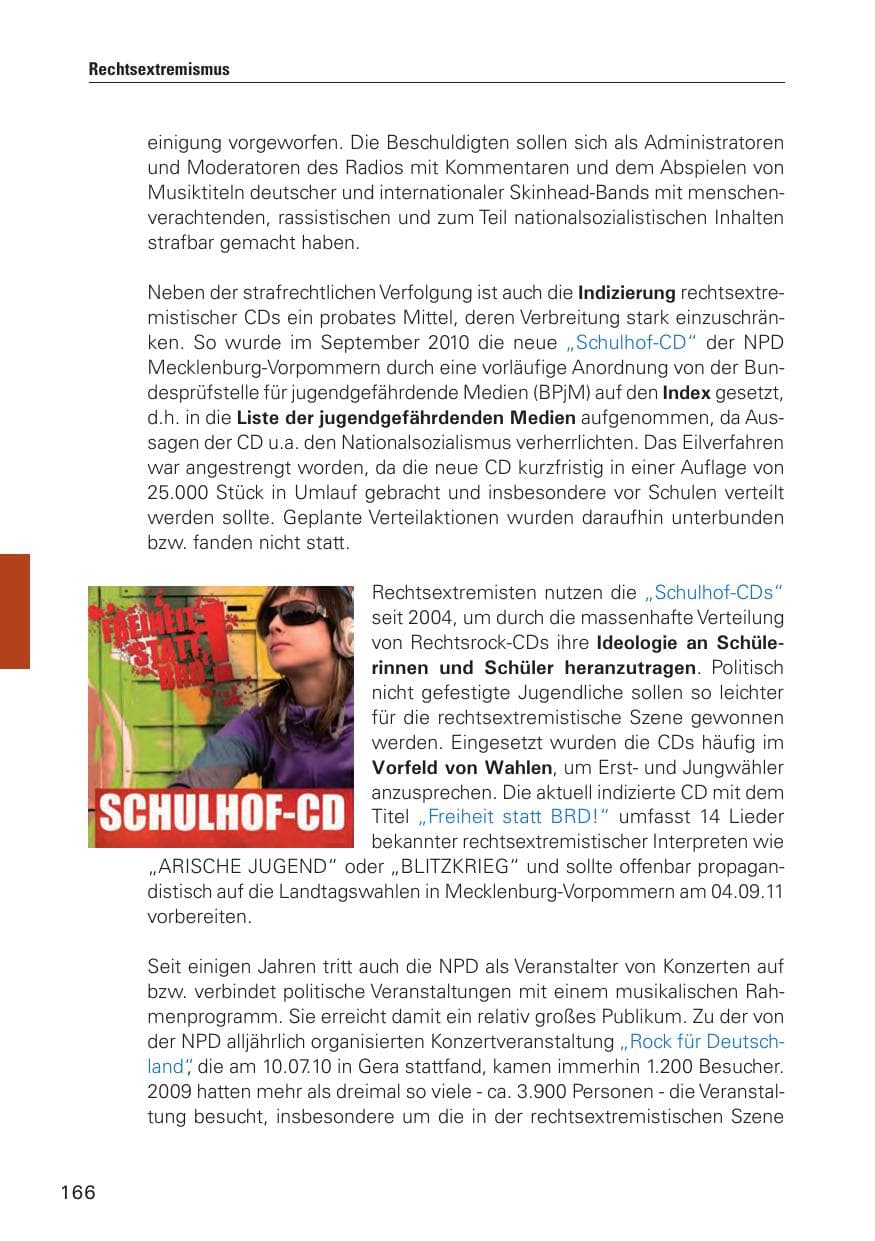 Seite 167 des Verfassungsschutzbericht 2010 Hamburg