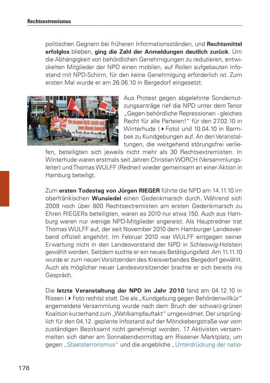 Seite 177 des Verfassungsschutzbericht 2010 Hamburg