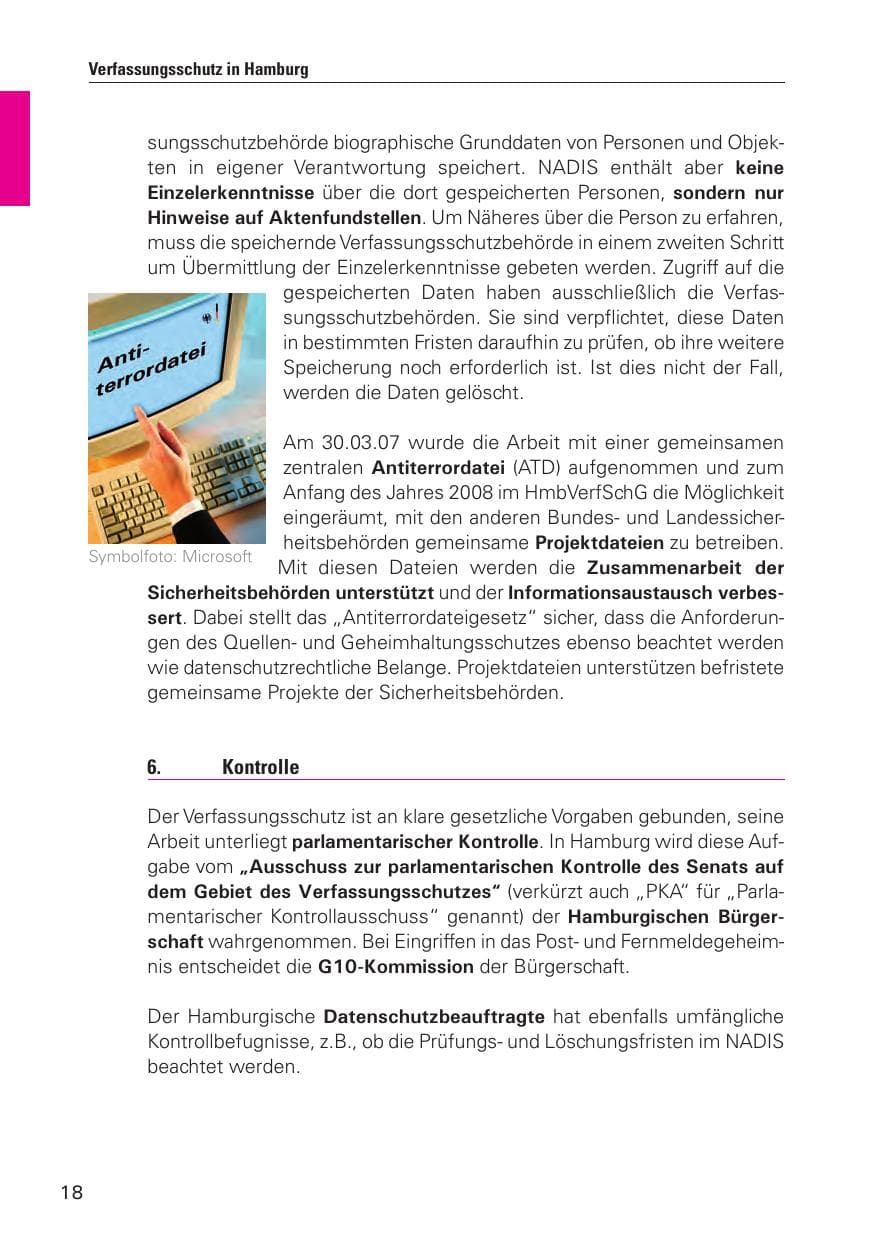 Seite 19 des Verfassungsschutzbericht 2010 Hamburg