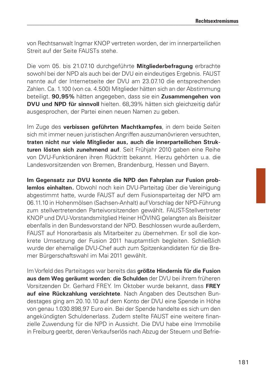 Seite 182 des Verfassungsschutzbericht 2010 Hamburg