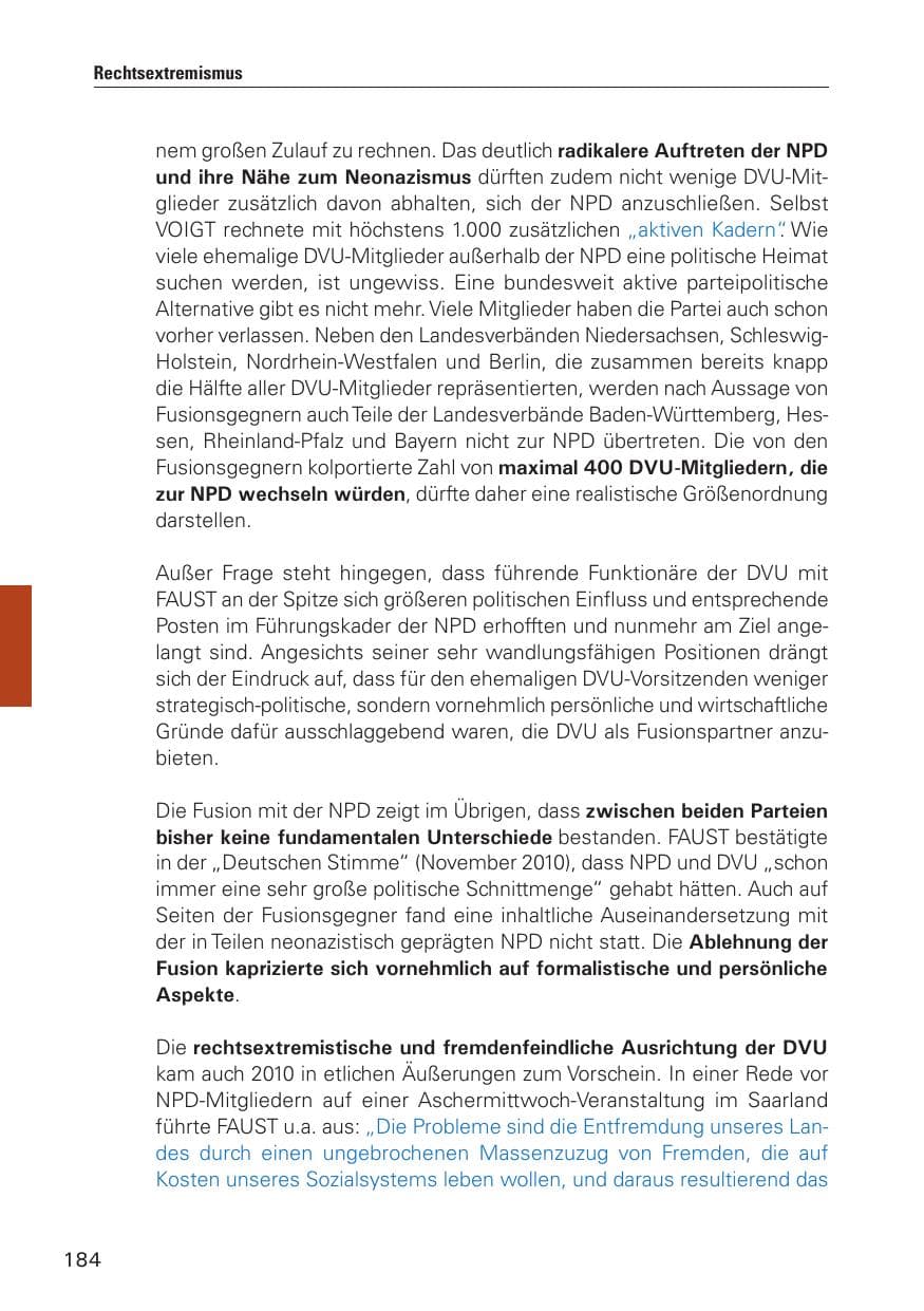 Seite 185 des Verfassungsschutzbericht 2010 Hamburg