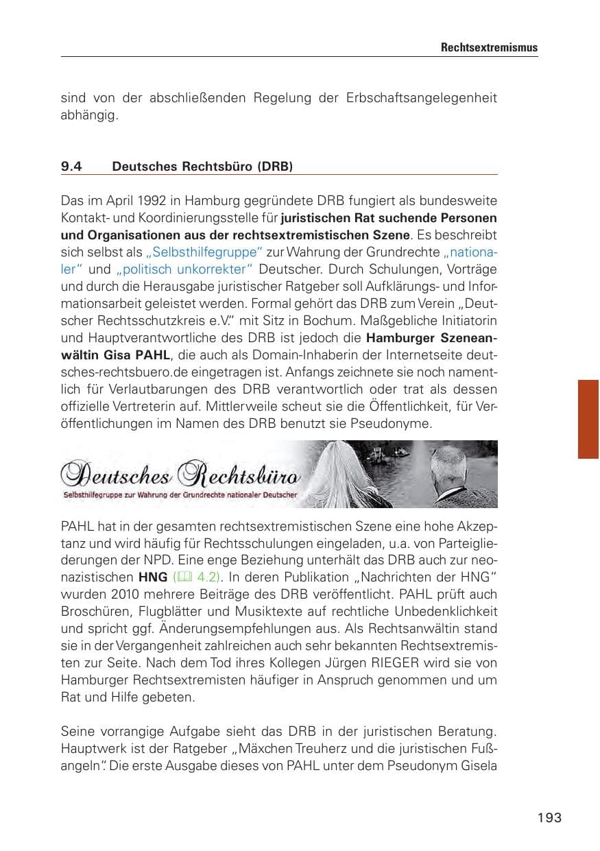 Seite 194 des Verfassungsschutzbericht 2010 Hamburg