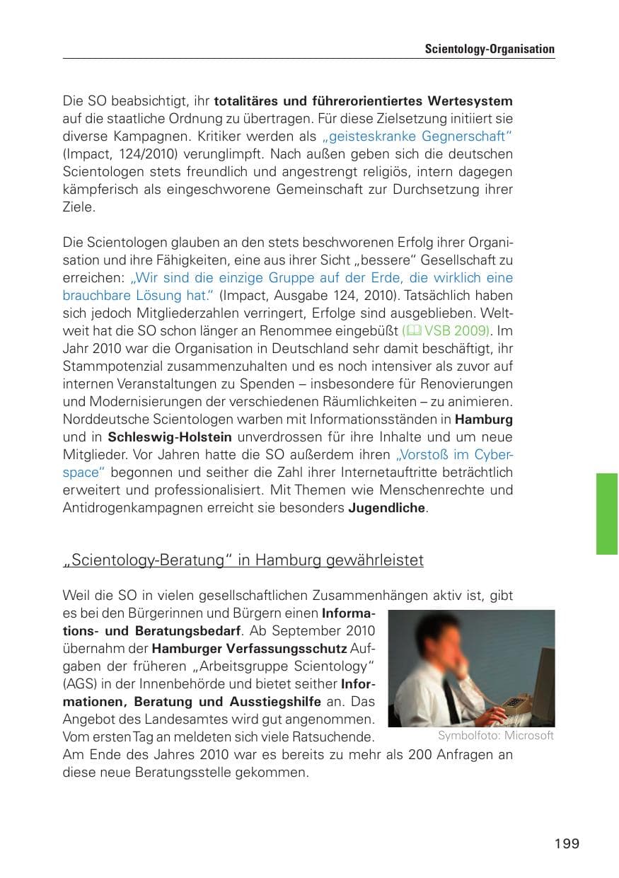 Seite 200 des Verfassungsschutzbericht 2010 Hamburg
