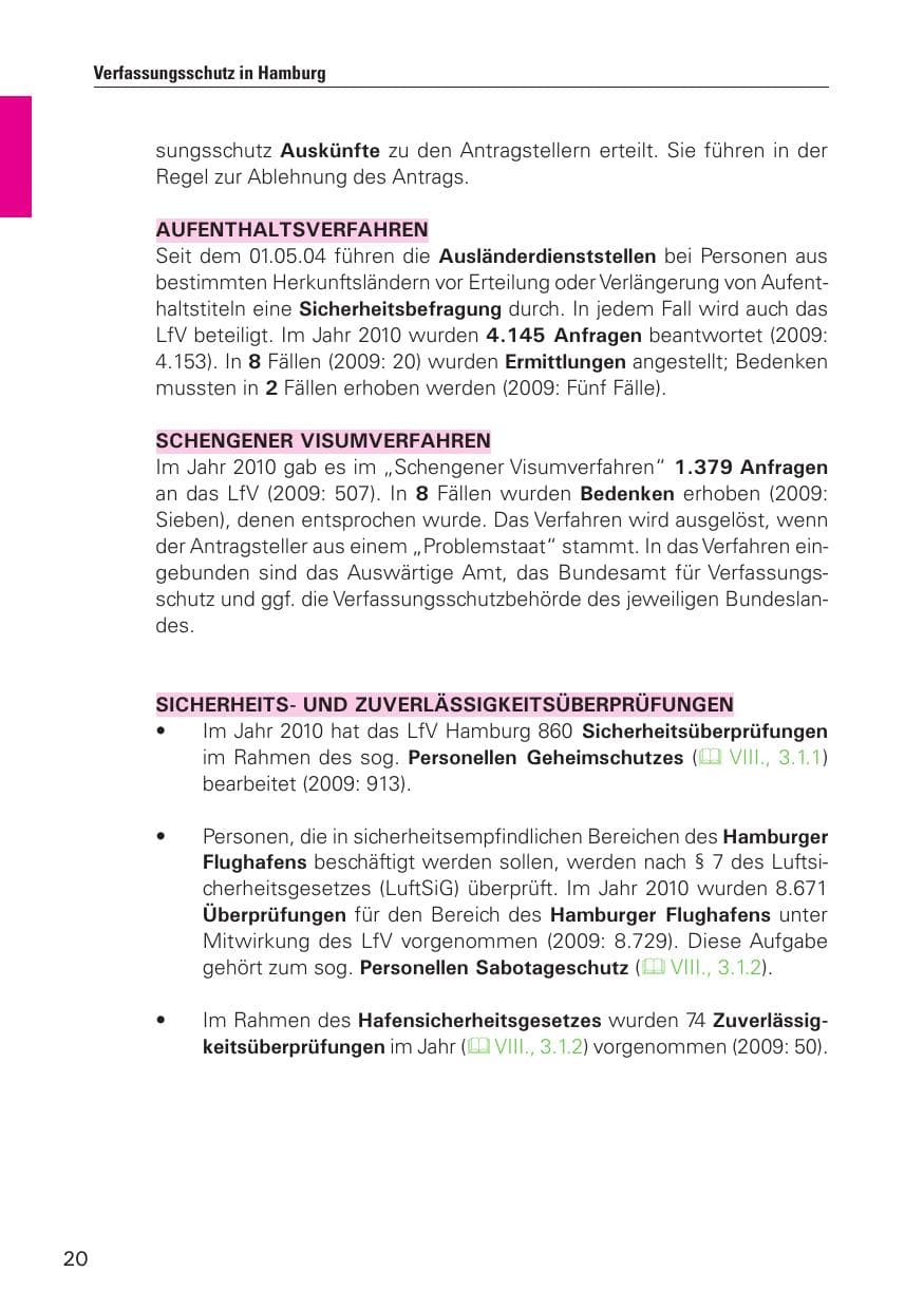 Seite 21 des Verfassungsschutzbericht 2010 Hamburg